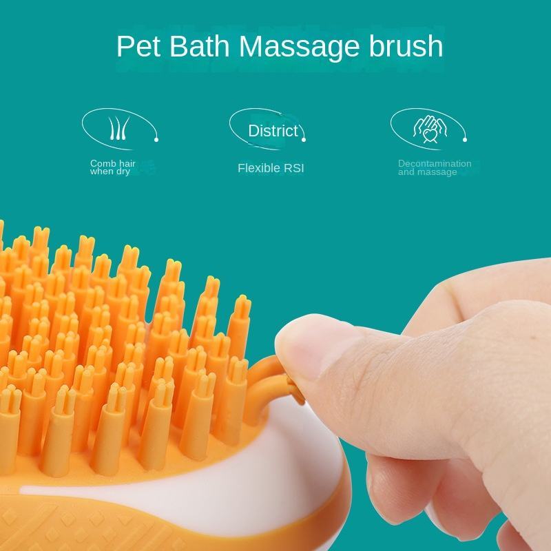 2-in-1 Pet Bath Brush - Soft Silicone Massage Grooming Comb - LittleGoodStore