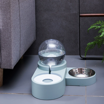 Automatic Pet Dog Cat Feeder with Fountain 1.8L Bowl