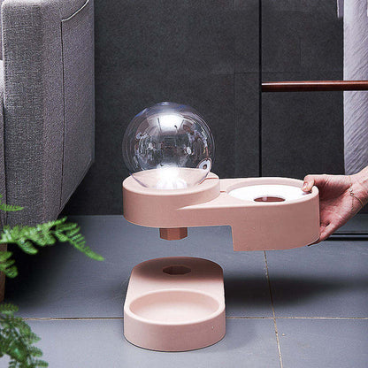 Automatic Pet Dog Cat Feeder with Fountain 1.8L Bowl