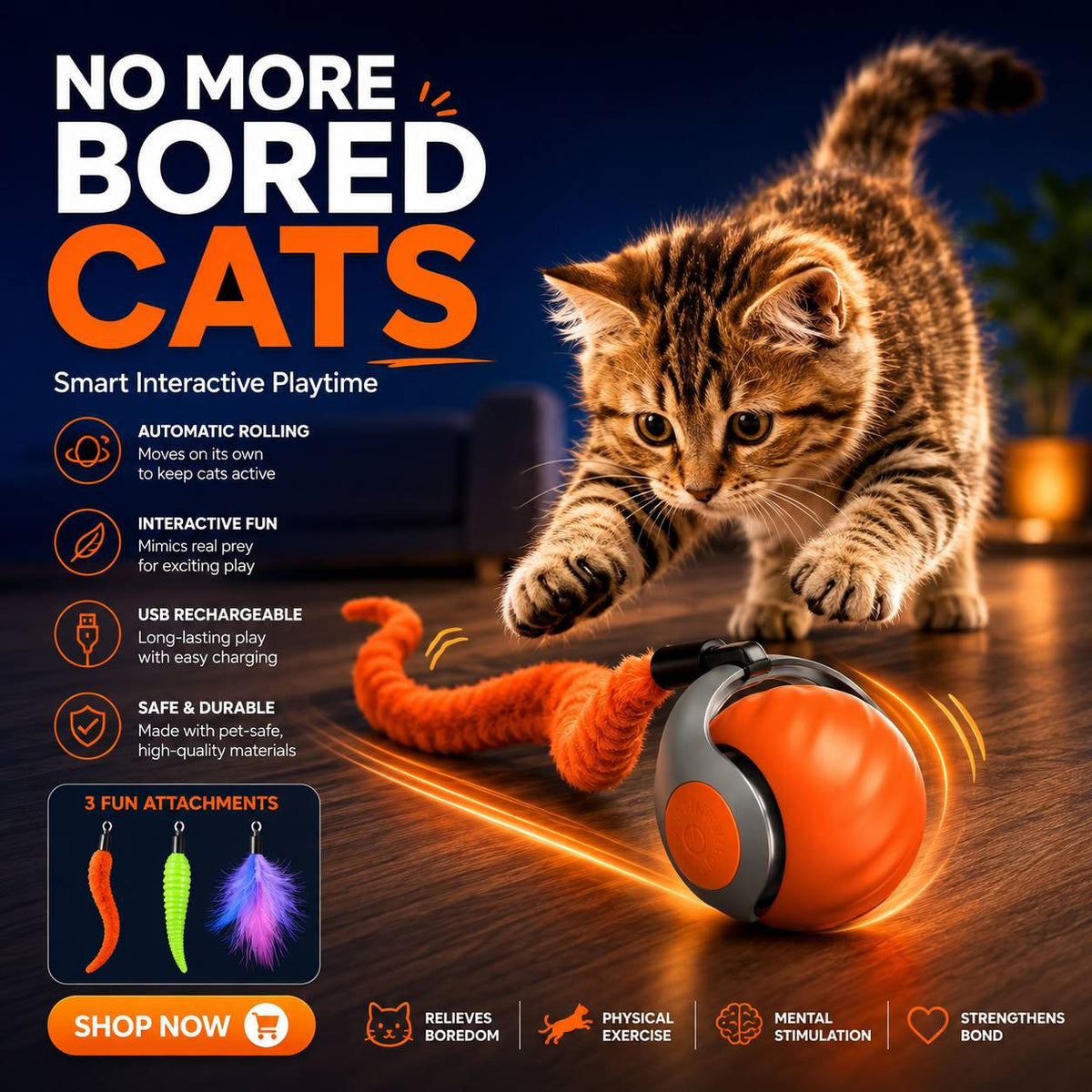 Interactive Smart Rolling Cat Ball