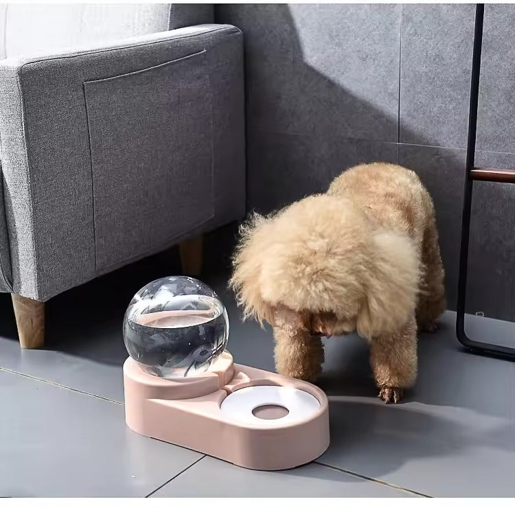 Automatic Pet Dog Cat Feeder with Fountain 1.8L Bowl