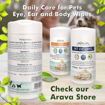 Gentle Ear Cleaning Wipes for Dogs & Cats — 100 Count